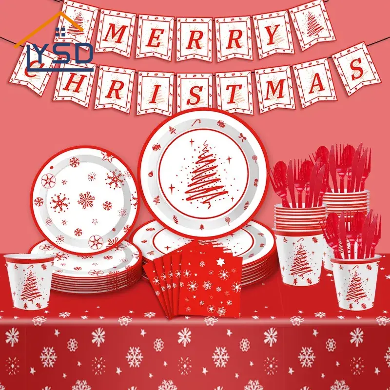 Juegos de vajillas desechables de Navidad