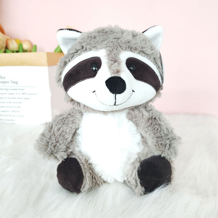 Peluche de mapache con cola grande y esponjosa