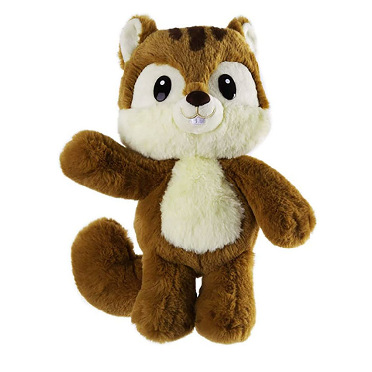 Versátil juguete de peluche de ardilla.